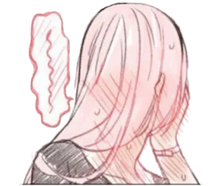 😳 anime, embarrassed, girl, sweat, blush telegram sticker
