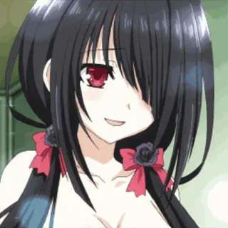 🥀 anime, gadis, mata merah, senyum, imut telegram sticker
