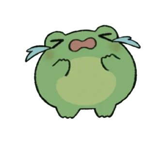 😀 개구리, 우는, 슬픈, 만화, 초록 telegram sticker