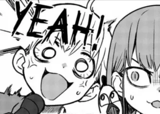 👍 YEAH! Anime, Manga, Aufgeregt, Ausruf, Comic, Ausdruck, Freude telegram sticker