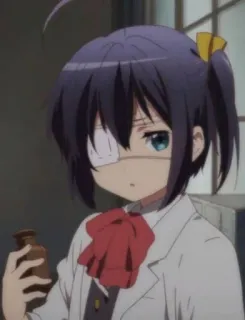 😒 Rikka Takanashi Love, Chunibyo & Other Delusions! Anime, Fille, Rikka Takanashi, Chunibyo, Cache-œil, Mignon whatsapp sticker