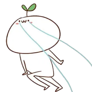 😭 cartoon, sad, crying, plant, cute, kawaii telegram sticker