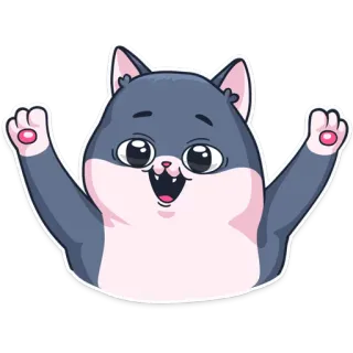 😀 猫, 动物, 贴纸, 卡通, 快乐, 开心 telegram sticker