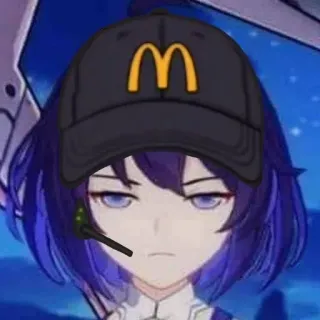 😑 McDonalds, Fastfood, Anime, Personage, Hoed, Logo whatsapp sticker