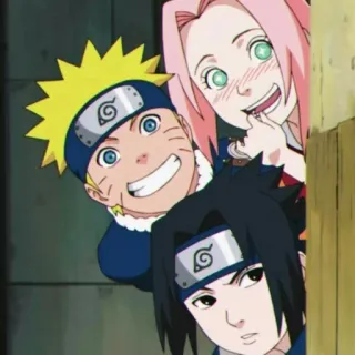 🌟 Naruto anime, characters, team 7, ninja, cartoon telegram sticker