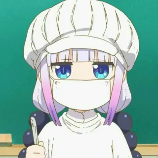 😷 Kanna Kamui Miss Kobayashi's Dragon Maid anime, character, Kanna, Dragon Maid, offensive gesture whatsapp sticker