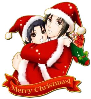 🎄 Merry Christmas! Natal, Anime, Liburan, Sinterklas, meriah telegram sticker