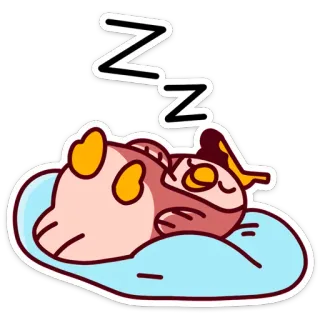😴 schlafend, Cartoon, Tier, süß, Sticker, verschlafen whatsapp sticker