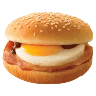 🍔 food, sandwich, burger, egg, breakfast, bacon, sesame, bun telegram sticker