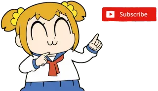 👉 Subscribe anime, manga, subscribe, youtube, popteamepic, kawaii telegram sticker