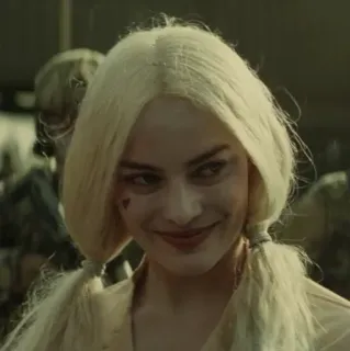♥️ Harley Quinn Suicide Squad Харли Квинн, Марго Робби, DC Comics, Отряд Самоубийц, злодейка, блондинка, сердце, персонаж whatsapp sticker