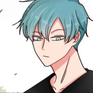 💌 Anime, Kreskówka, Mężczyzna, Niebieskie włosy, Męski, Postać, Ilustracja telegram sticker