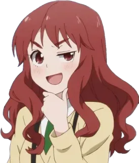 😏 动漫, 卡通, 女性, 女性, 红发, 角色 telegram sticker