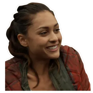😁 Raven Reyes The 100 женщина, улыбается, тв, персонаж, наука telegram sticker