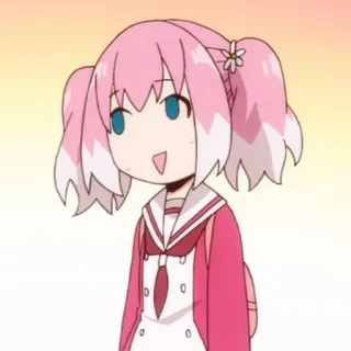 🙃 Anime, Lindo, Chica, Pelo rosa, Dibujos animados, Alegre, Animación telegram sticker
