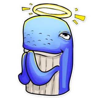 👼 Baleia, Anjo, Desenho animado, Fofo, Halo telegram sticker