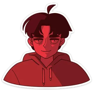 😈 การ์ตูน, คน, เสื้อฮู้ด, เด็กผู้ชาย, สติกเกอร์ telegram sticker