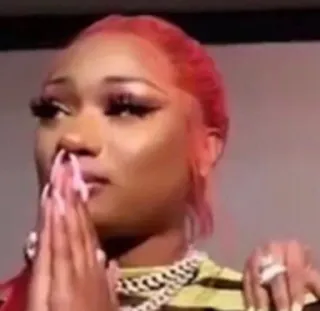 🥲 Megan Thee Stallion Frau, Person, Sängerin, Promi, Porträt whatsapp sticker