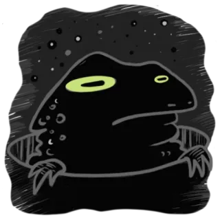 😱 กบ, สัตว์ครึ่งบกครึ่งน้ำ, มืด, น่ารัก, สัตว์, สติกเกอร์ telegram sticker