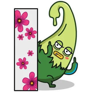 🖕 Hoạt hình, Nhân vật, Ngón giữa, Thô lỗ, Xúc phạm, Biểu cảm telegram sticker