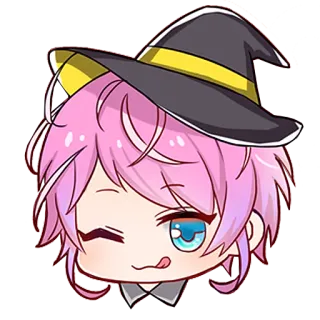 😜 witch, anime, halloween, cute, kawaii, sticker telegram sticker