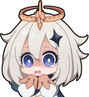 😰 Paimon Genshin Impact anime, paimon, genshin impact, personagem, videogame, kawaii telegram sticker