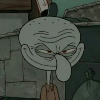 ⚓️ Squidward Tentacles Spongebob Squarepants dessin animé, calamar, Carlo Tentacule, Bob l'éponge, Nickelodeon telegram sticker