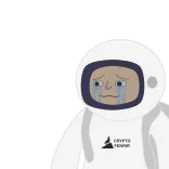 😭 ONEPIO TEAMIN astronaut, menangis, sedih, luar angkasa, helm whatsapp sticker