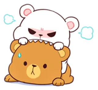 😜 fofo, urso, desenho animado, bravo, chateado, animais telegram sticker