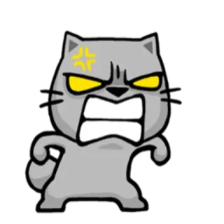 😠 angry, cat, expression, cartoon, animal telegram sticker