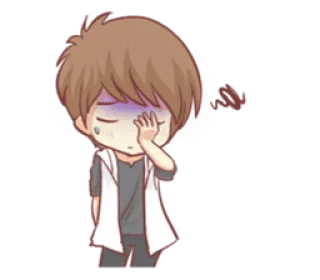 🤦 triste, desenho animado, anime, cansado, chorando, preocupado telegram sticker