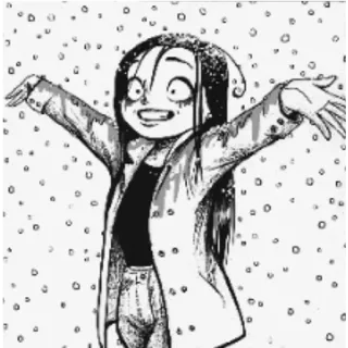 😁 figur, regen, fröhlich, mädchen, cartoon telegram sticker