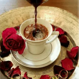 ☕️ caffè, rosa, bevanda, bibita, romanticismo telegram sticker