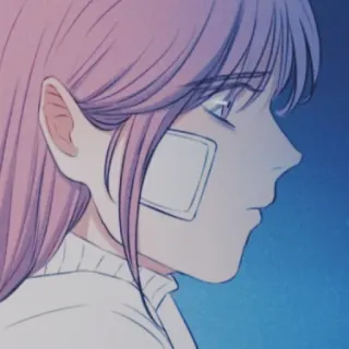 ✖ Anime, Manga, Profilo, Faccia, Benda, Capelli rosa, Donna telegram sticker