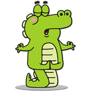 🤗 yoga, animal, cute, cartoon, meditation, alligator telegram sticker