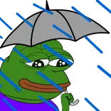 πΈ Pepe the Frog pepe, rana, triste, pioggia, meme, ombrello telegram sticker