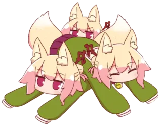 🦊 Anime, Kawaii, Lindo, Zorro, Personaje, Animal telegram sticker