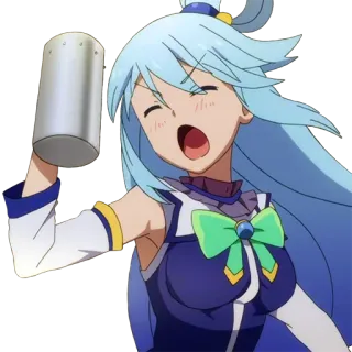 🍺 Aqua Konosuba Anime, Cartoni animati, Aqua, Konosuba, Dea dell'acqua telegram sticker