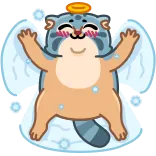 😇 Katze, Engel, Schneeengel, süß, Heiligenschein, entzückend telegram sticker
