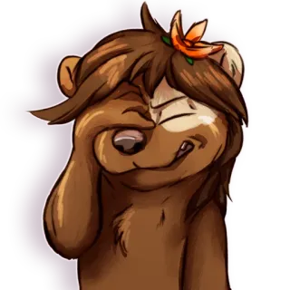 ✊ หมี, สัตว์, การ์ตูน, ดอกไม้, มีขน telegram sticker