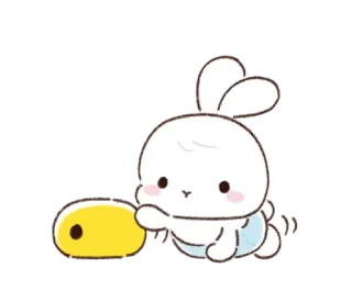 🐰 Hase, süß, Baby, Cartoon, kawaii, Tier, Kaninchen telegram sticker