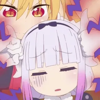 😵💫 Kanna Kamui Miss Kobayashi's Dragon Maid Аниме, Канна, Кавай, Милый, Dragon Maid, Смешной, Мультфильм telegram sticker