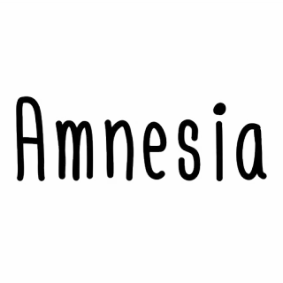 🤕 Amnesia Amnesie, Vergesslichkeit, Gedächtnisverlust, Wort, Text telegram sticker