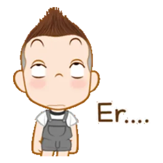 🙄 Er... dibujo animado, expresión, molestia, aburrimiento, personaje, desaprobación, molesto whatsapp sticker