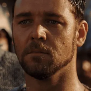 😟 Maximus Decimus Meridius Gladiator Russell Crowe, Gladiator, movie, Maximus, Roman, epic, film telegram sticker