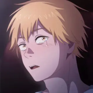 ☄ Denji Chainsaw Man anime, manga, cartoon, emotional, crying, Denji, Chainsaw Man telegram sticker
