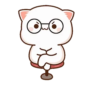 ⭐️ cat, cute, glasses, cartoon, animal, sticker telegram sticker