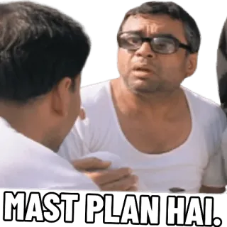 ✅ MAST PLAN HAI Film India, Komedi, Meme whatsapp sticker