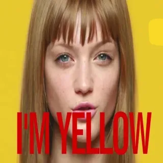 👩 I'M YELLOW giallo, colore, ritratto, bionda, donna telegram sticker