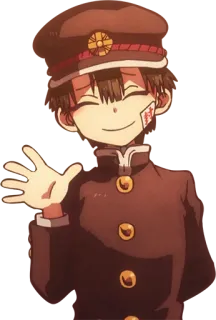👋 Hanako-kun Toilet-bound Hanako-kun Anime, Manga, Hanako-kun, Toilet-Bound Hanako-kun, Schuluniform, Süß, lächelnd whatsapp sticker
